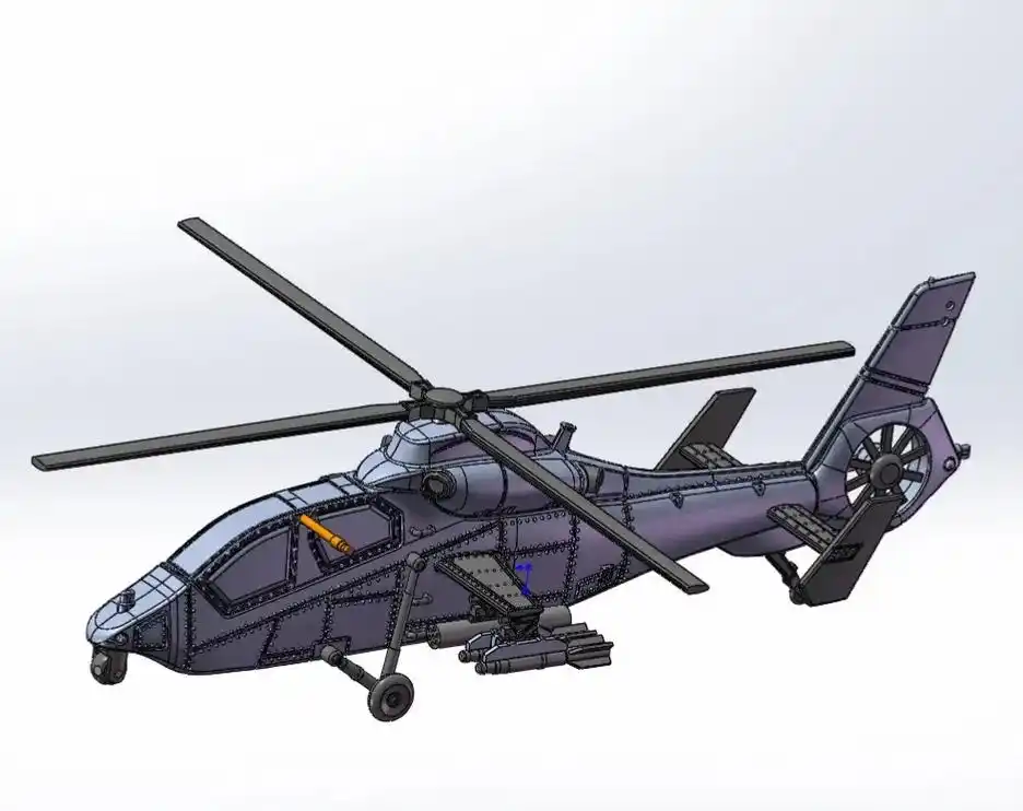直19武装直升飞机三维图图纸建模素材3d设计 - 抖音