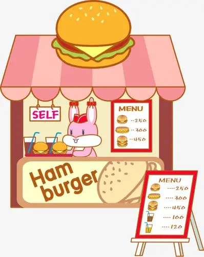 手绘卡通快餐汉堡包素材