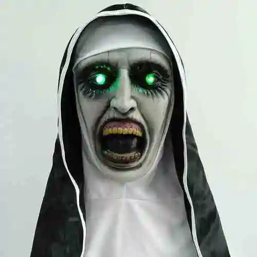 多款招魂2修女面具万圣节恐怖化妆整蛊鬼脸惊悚吓人乳胶头套修女