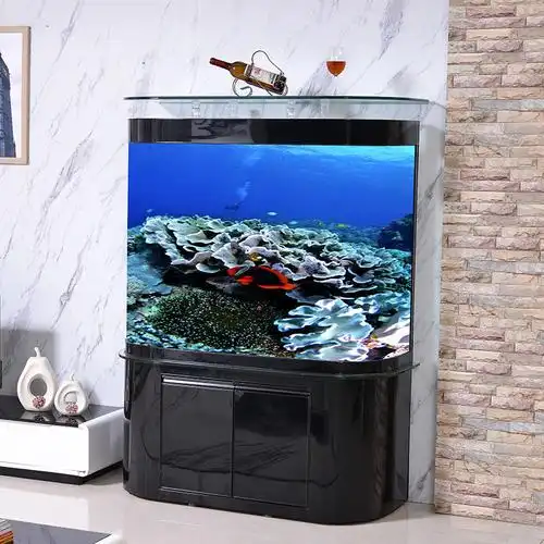 鱼缸圆形底滤柜式懒人玻璃金鱼缸家用落地大型鱼缸