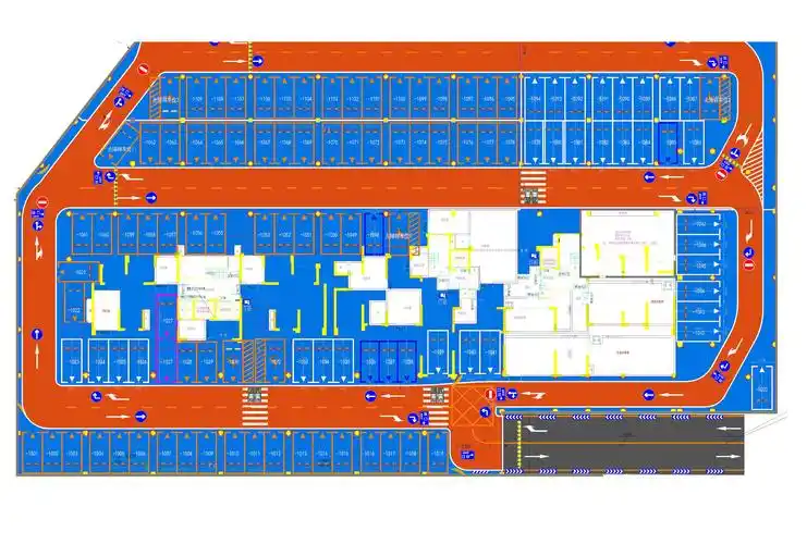 地下车库停车场智能化弱电cad施工图地面停车场cad平面设计图 - 腾云