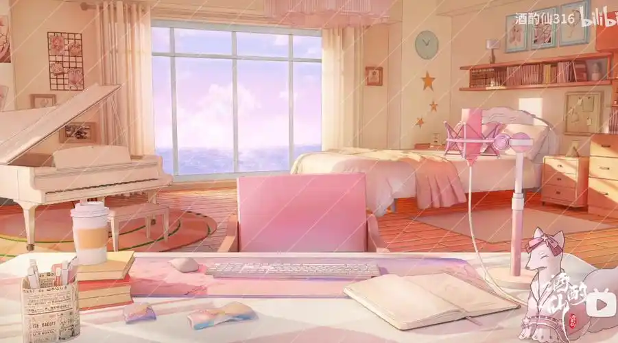 虚拟主播直播间背景 ui页面 - 米画师