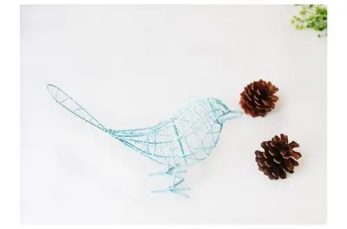 铁艺小鸟摆件 欧式装饰工艺品 拍摄道具家居动物铁丝鸟桌面摆饰