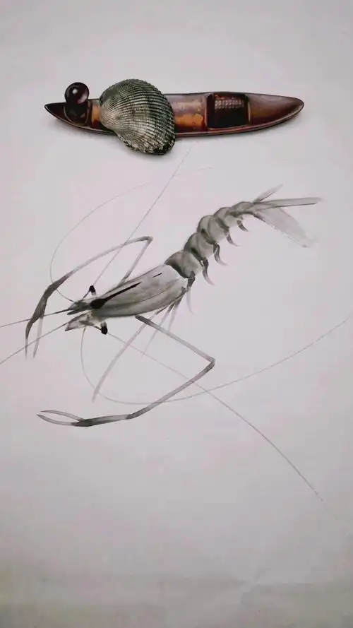 国画虾的画法