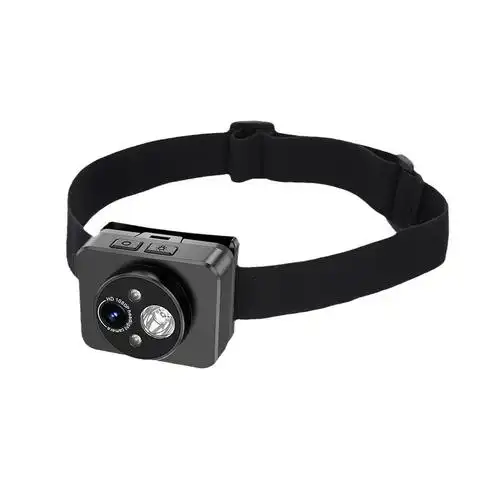 跨境头戴式led照明微型摄像机mini相机dv骑行记录仪强光照明高清