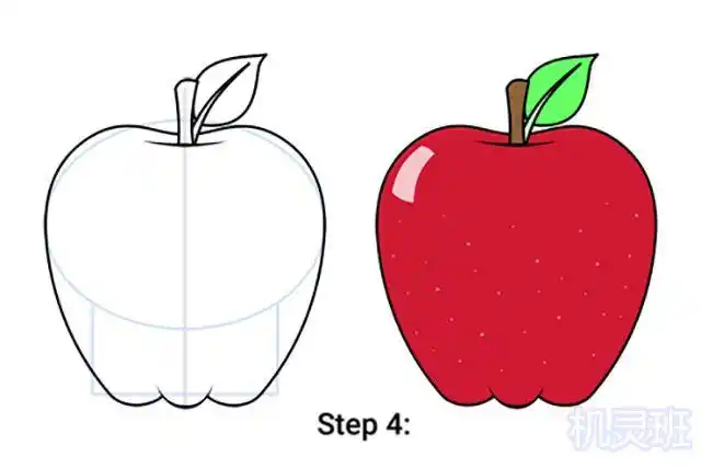 怎么一步一步教儿童画苹果简笔画(步骤图解)