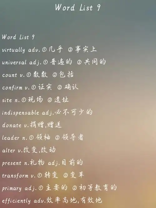 英语四级高频核心词汇wordlist966