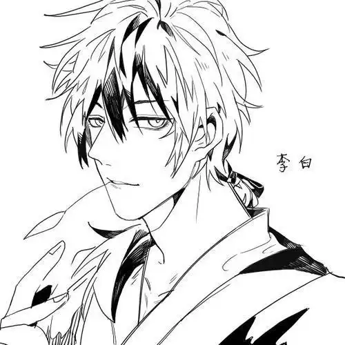 型英雄角色动漫王者荣耀李白怎么画动漫王者荣耀李白简笔画画法王者