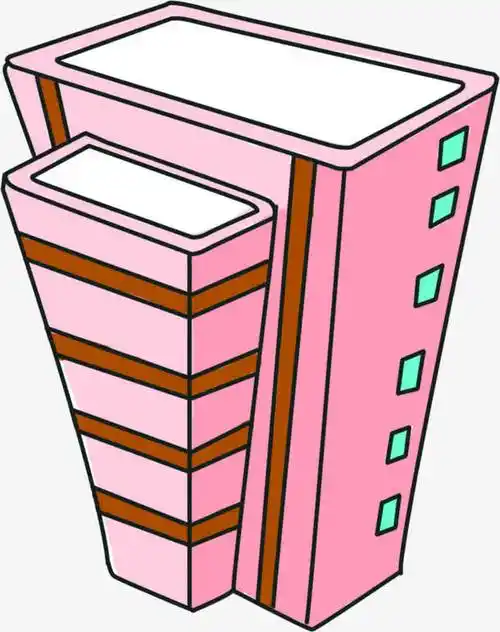 手绘粉色卡通楼房免抠素材免费下载_觅元素51yuansu.com