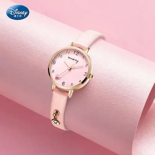迪士尼手表女款简约气质ins小众设计可爱儿童10岁防水学生初高中