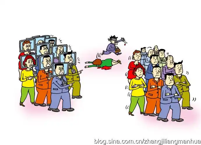 一群人打架卡通_一群人卡通_一群人卡通画