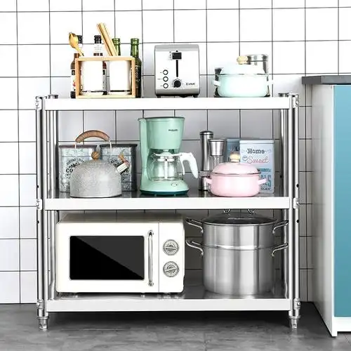 厨房置物架落地式多层可调调节高度家用五层货架厨房置物架