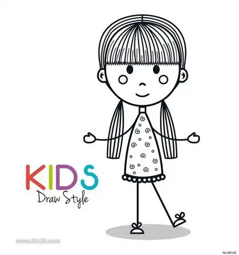 小孩走路简笔画,小孩素材 卡通 人物 小孩 儿童 小朋友 小男孩 小女孩