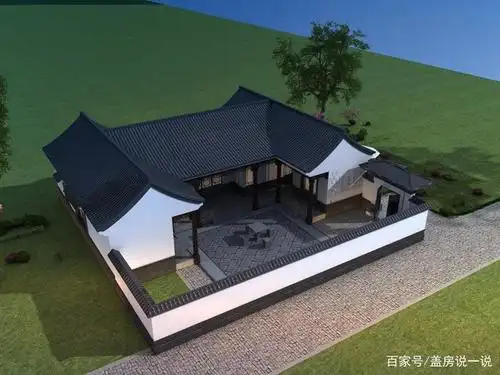 别墅设计:中式三合院,山中幽静人家,世外桃源般的安宁