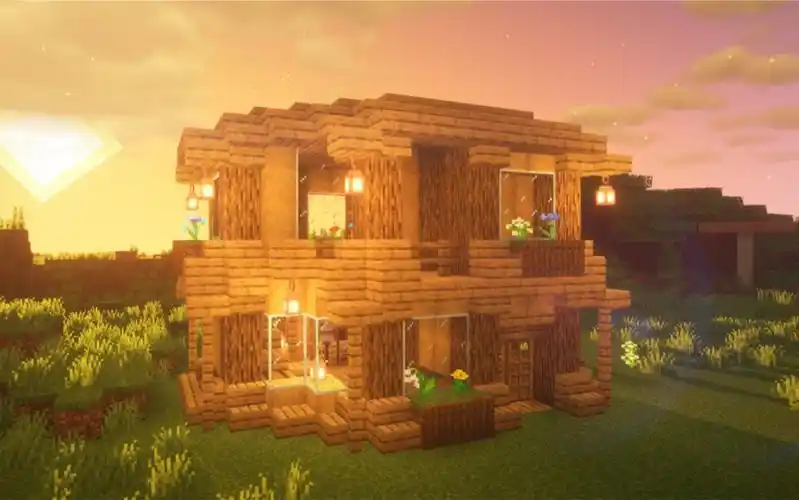 我的世界—两层小木屋(授权搬运)_哔哩哔哩_bilibili