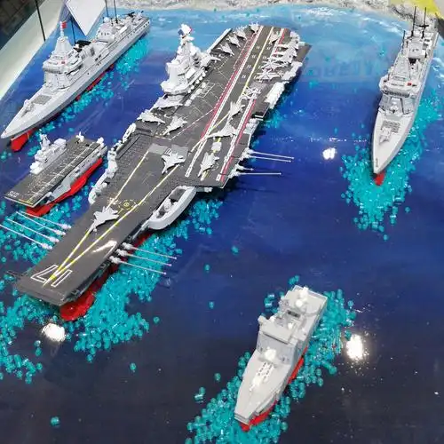 山东森宝积木文创航母军舰航空母舰军事儿童成人拼装建构