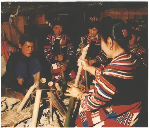 拉祜族加工竹筒茶