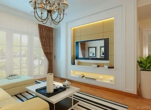 两居室现代风格客厅电视背景墙