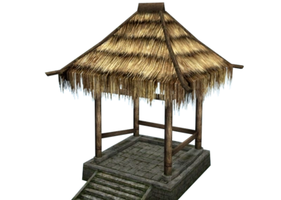 茅草亭子破旧的凉亭