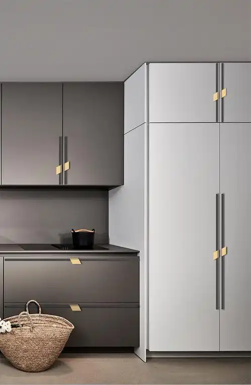 凡帝罗柜门拉手轻奢黑金色现代简约极简橱柜抽屉柜子衣柜门把手加长