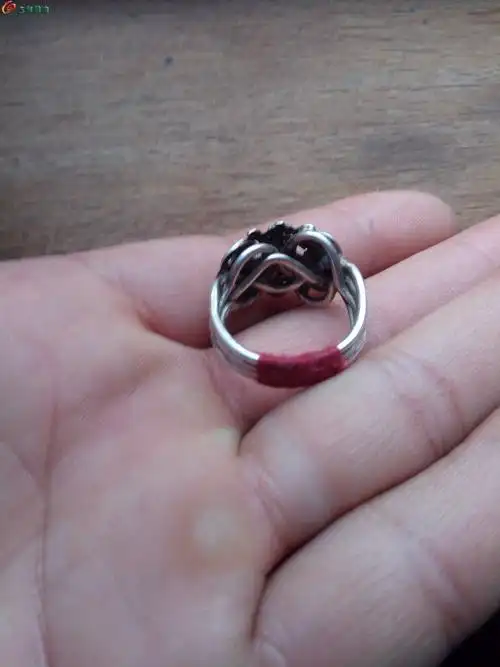 清代四连环银戒指