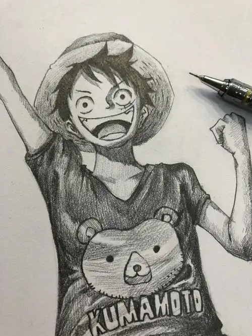 素描海贼王路飞附步骤