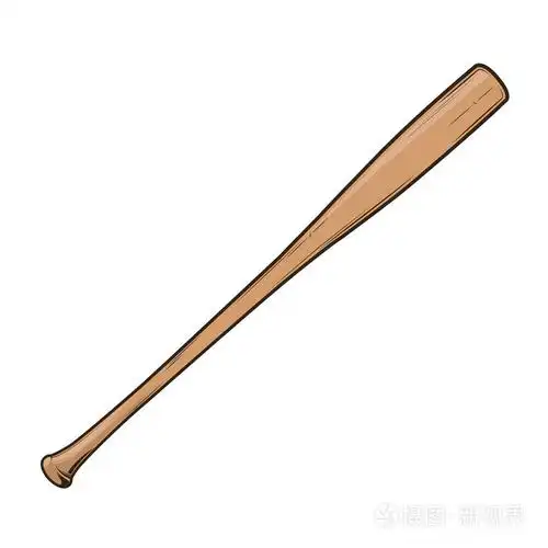 棒球棍孤立在白色背景上.体育器材.彩色的线条艺术.复古的设计.矢量图