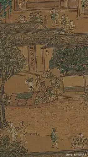 市井巷陌见人间本貌,仇英版《清明上河图》手机壁纸