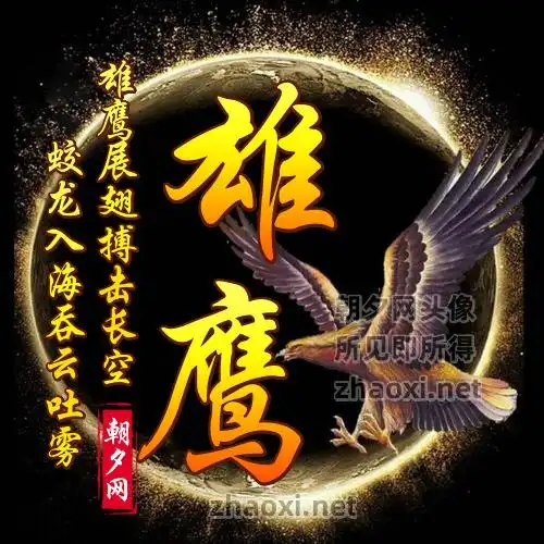 土黄色离子圆环展翅雄鹰快手头像下载