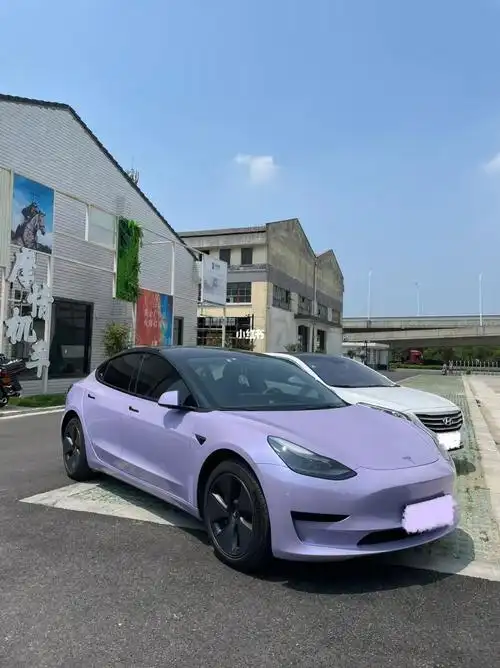 特斯拉改色银幻紫