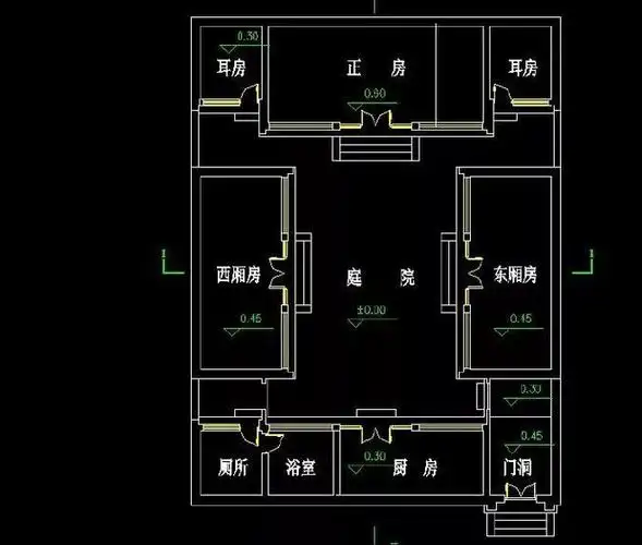小型四合院布局最为简单,一般是北房(也称正房)3间.