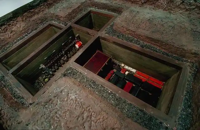 春秋战国墓葬复原模型