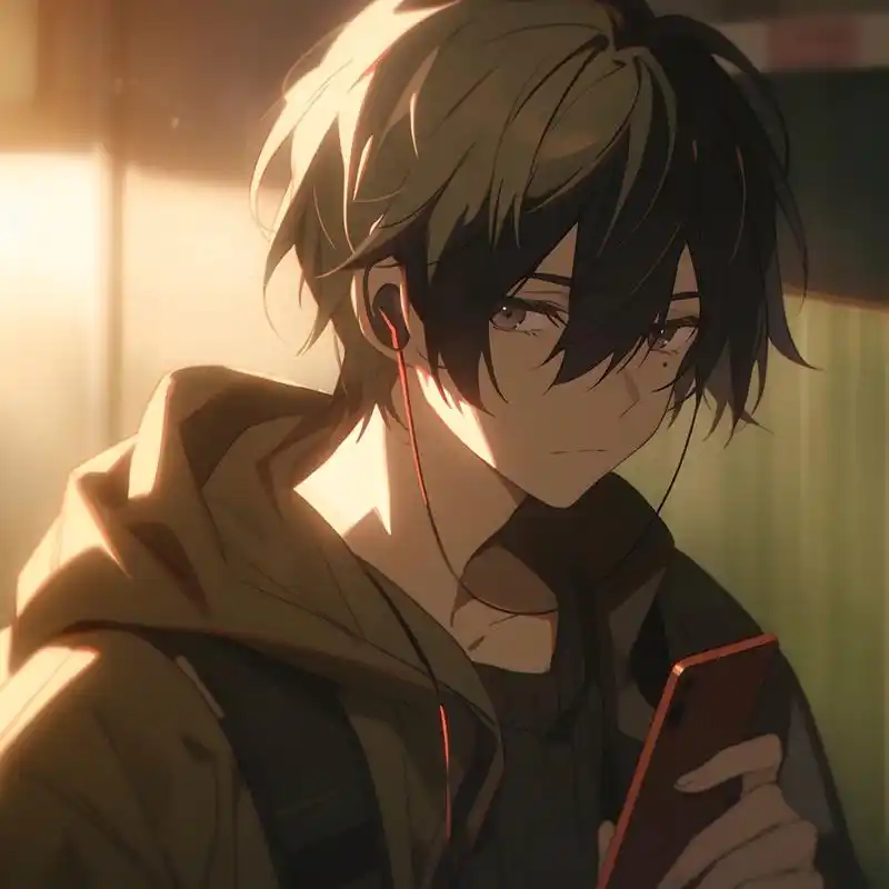 5250耳机少年5250 一组戴耳机的动漫男生头像