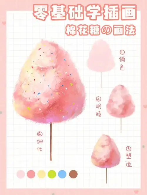 新手插画教程教你画棉花糖