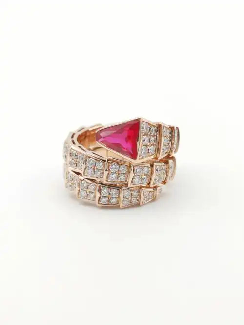 宝格丽戒指18k金  天然钻  三环  宽版#戒指  #钻石  #宝格丽  #宝石