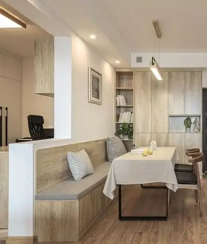 餐厅装卡座实用吗 一体式设计简洁又利落