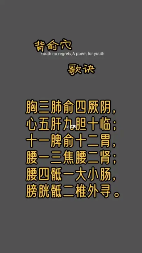 背俞穴歌诀