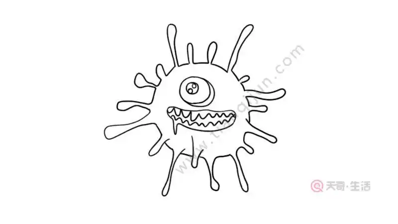 病毒简笔画教程