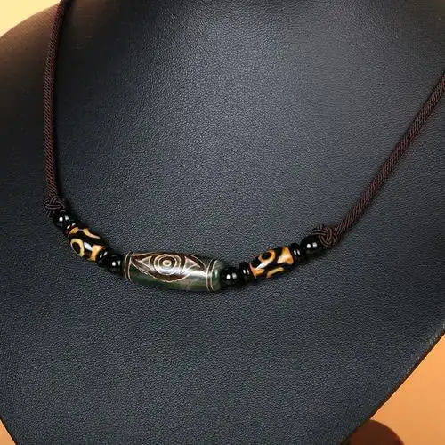 凤眼天珠玛瑙吊坠项链男女潮人创意搭配锁骨链颈链饰品西藏天珠