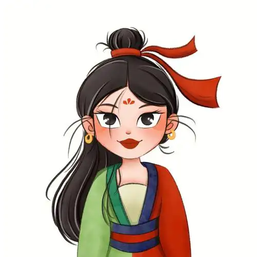 插画  #卡通头像  #插画手绘#花木兰  #童话故事