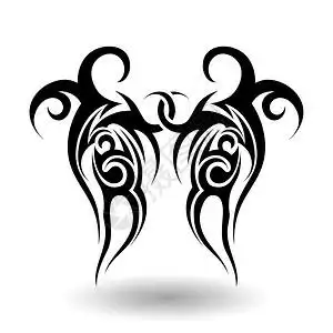 古代四大神兽图腾复古黑色图腾翅膀矢量设计元素插画