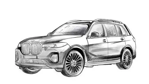 手绘作品秀一下我笔下的宝马旗舰x7