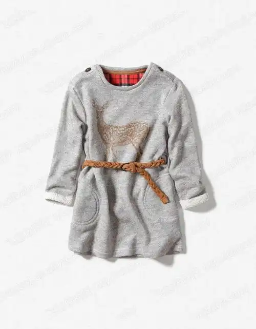 210161 z女童系腰针织毛圈裙