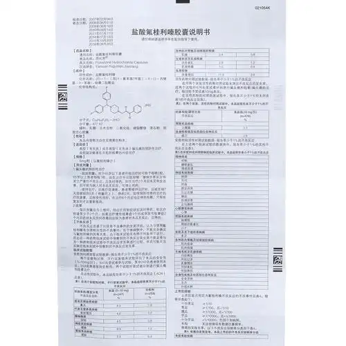 盐酸氟桂利嗪胶囊(西比灵)典型(有先兆)或非典型(无先兆)偏头痛的预防