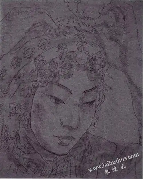 梅兰芳头像油画作画步骤一