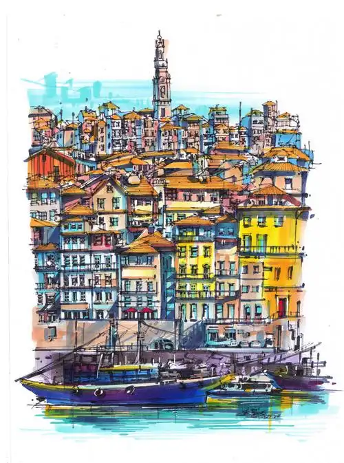 2019城市街景马克笔创作集合