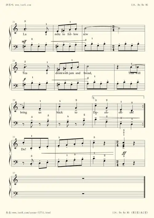 钢琴谱:134,do re mi[[美]理查德·罗杰斯]-z0234