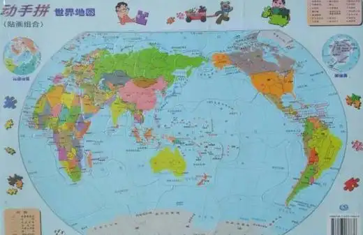 动手拼世界地图(贴画组合)