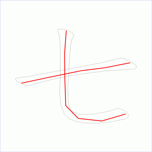 笔画数:2 汉字: 七 笔画数: 2 笔顺图片:  笔顺字卡