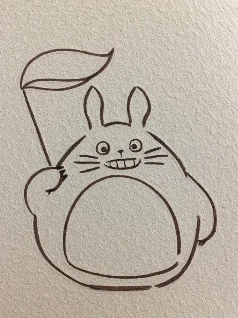 可爱简笔画 龙猫//附过程 今日份叮～请查收~~~~~~~~~~~~~~卡通